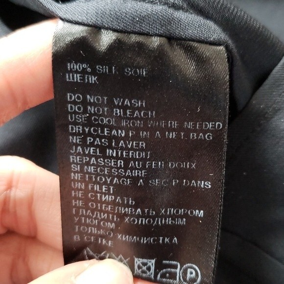 Ann Demeulemeester Black 100% Silk Chic Edgy Luxury DesignerTunic Top Size Large - Picture 5 of 6